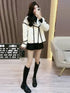 Winter Fashion Color Contrast Blazer